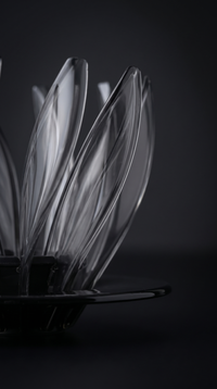 Flower Cone Dripper in side profile, showing the shallow petal bed and holder plate