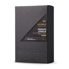 Colombia Papayo Jungle 96h Anaerobic Natural — 10oz box, front three-quarter view on white